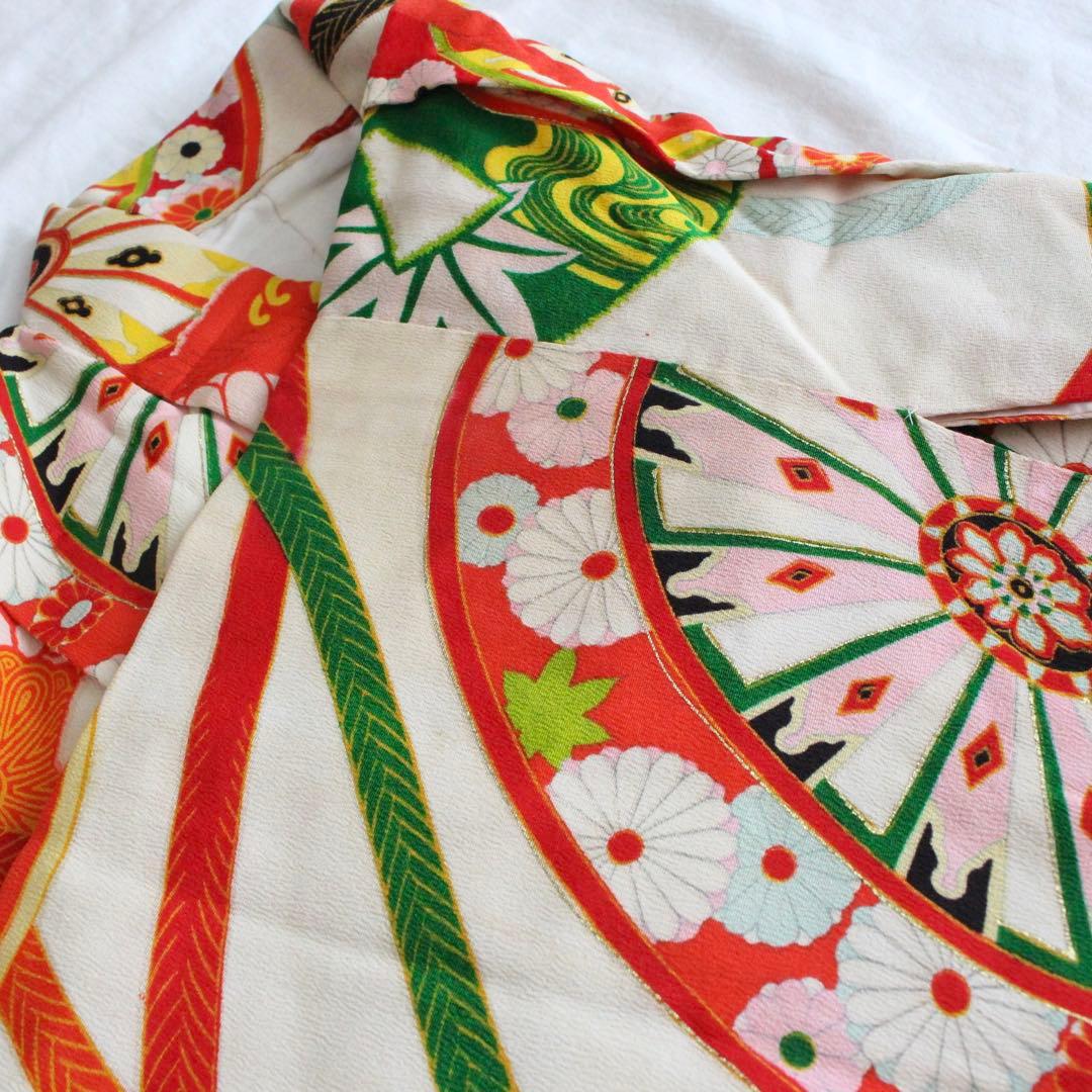 七五三 7歳 女の子 子供 アンティーク 着物 帯 セット