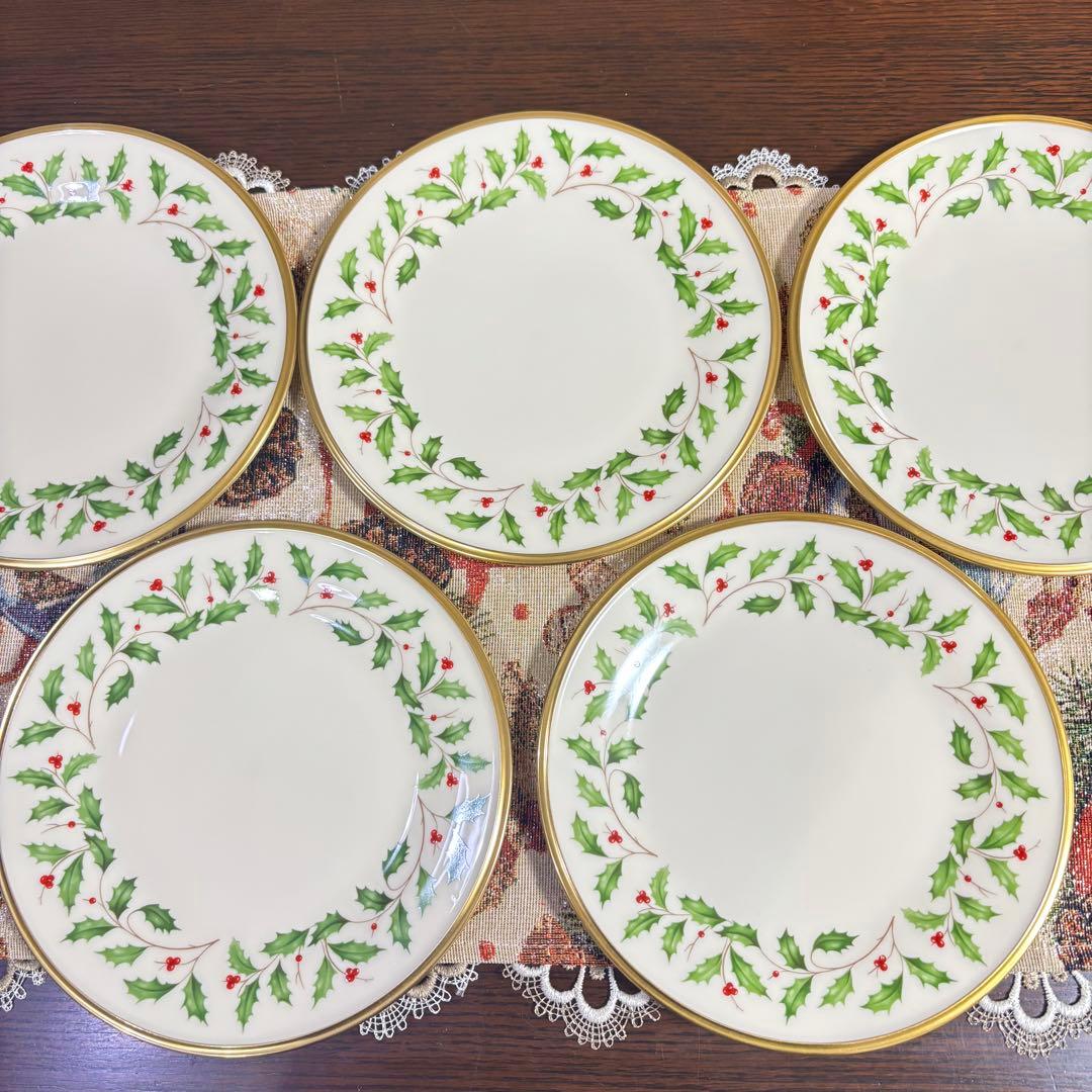 Lenox ホリデー ひいらぎ　皿　5枚
