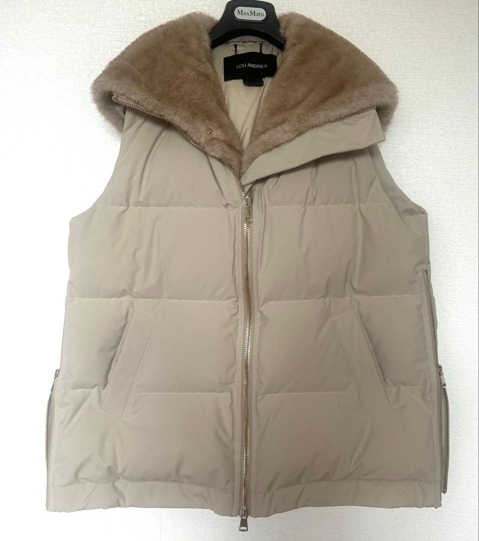 ルーアンドレア　LOU ANDREA ベージュ FAKE MINK VEST