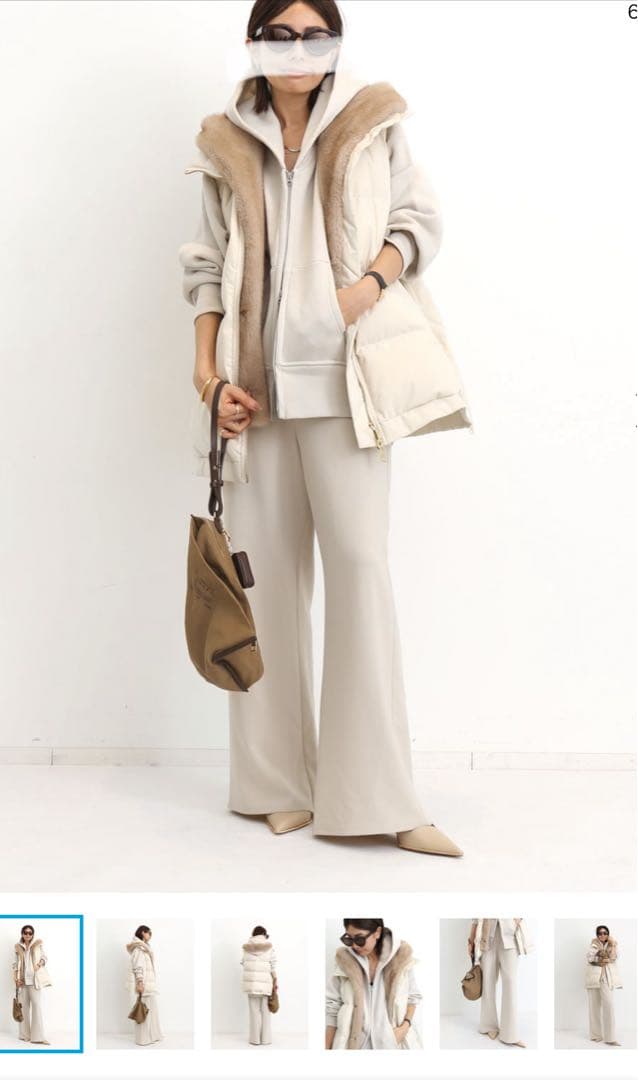 ルーアンドレア　LOU ANDREA ベージュ FAKE MINK VEST