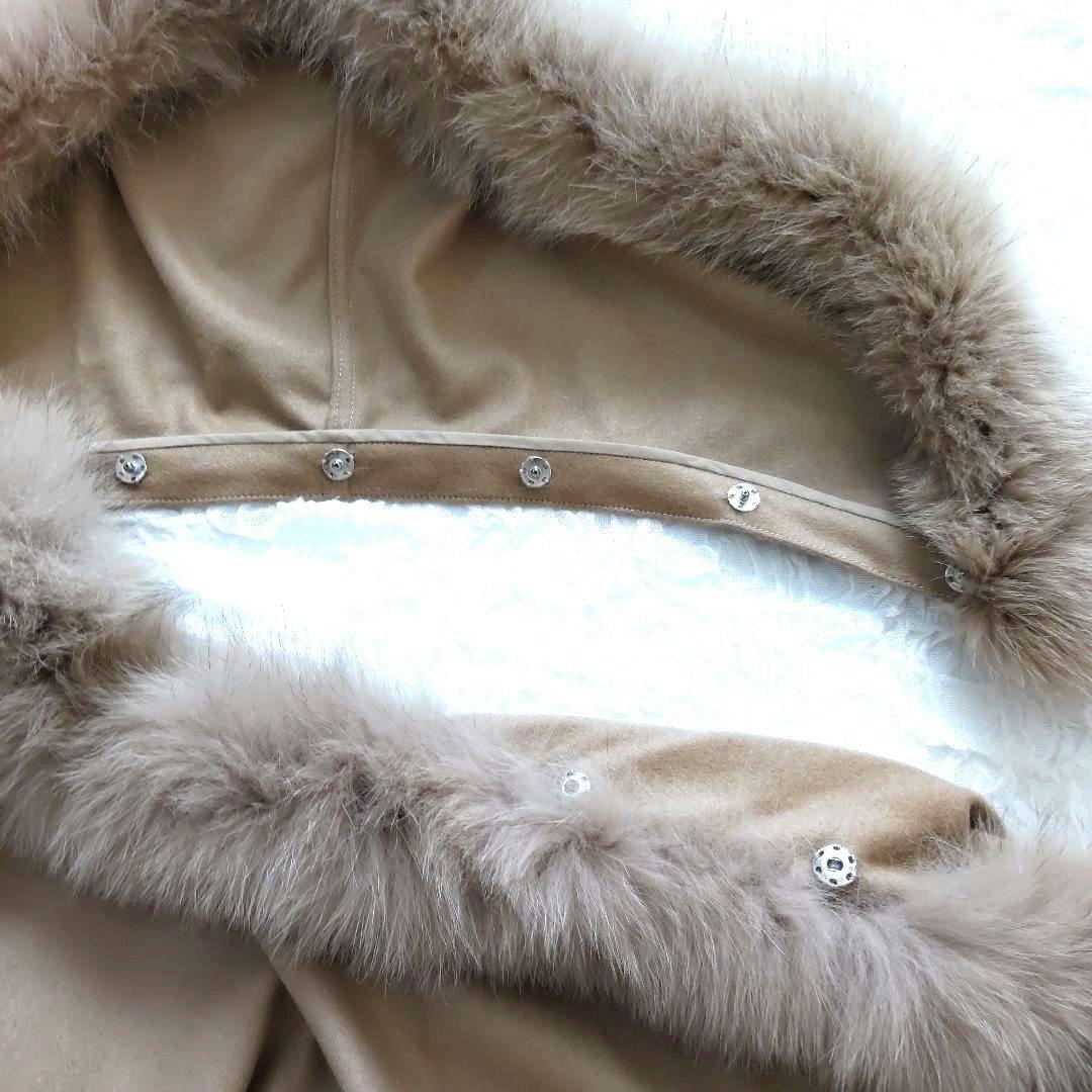 LORITTI ロリッティ　ポンチョ　カシミヤ　フォックス　フード付き　М