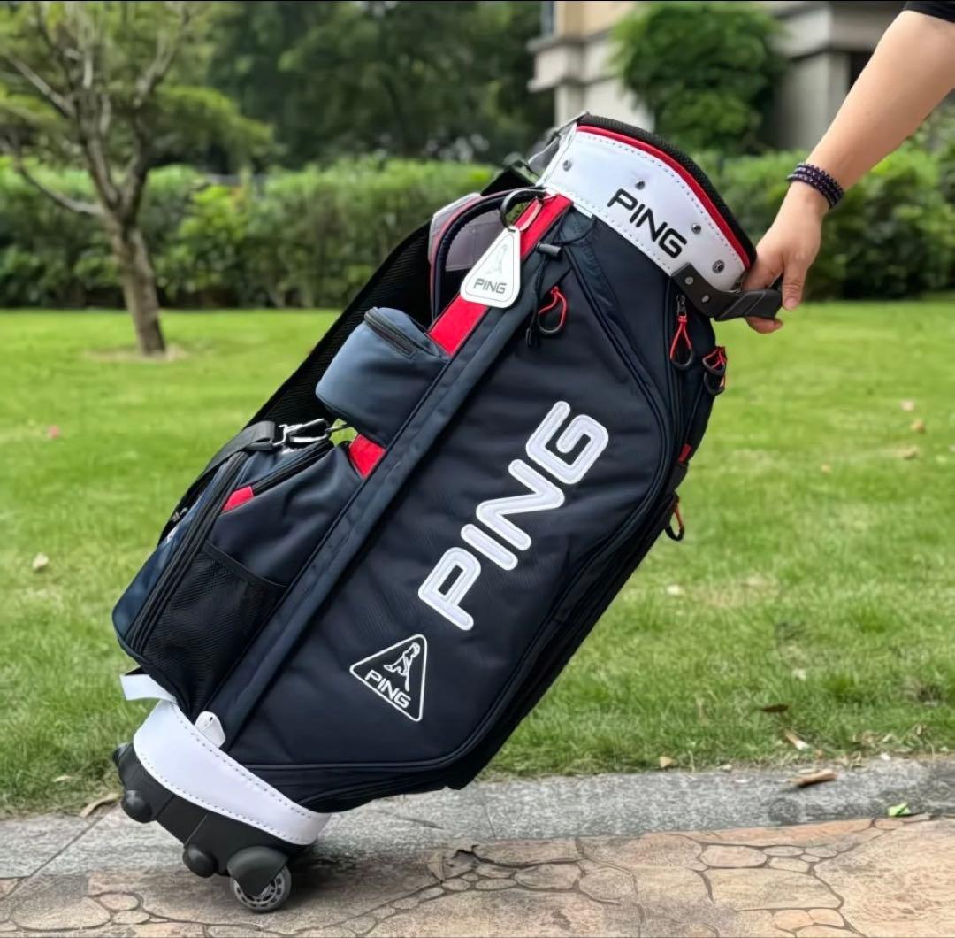 PING キャディバッグ キャスター付　トリコロールカラー　未使用品