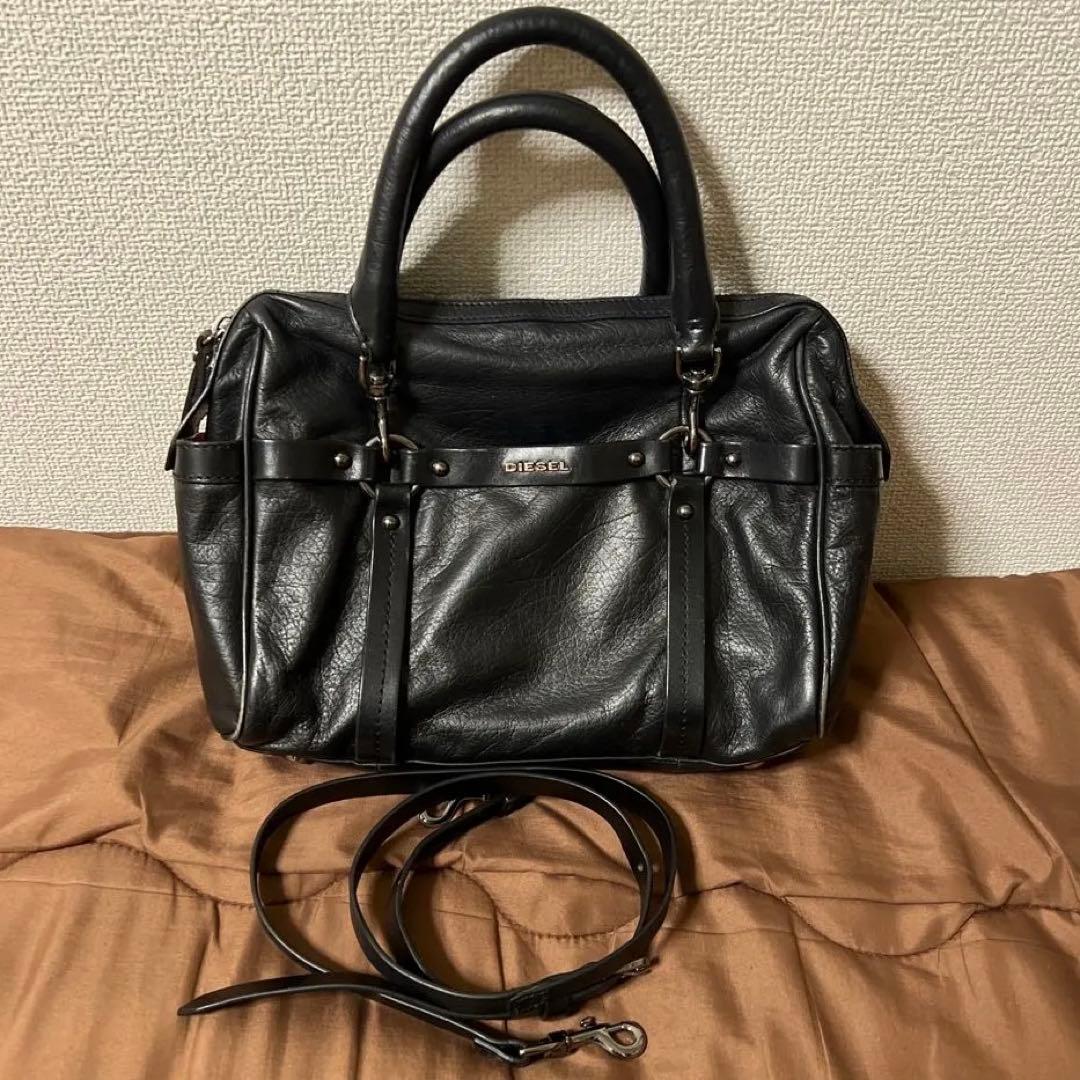 【希少美品】DIESEL ディーゼル 本革 レザー 2way ハンド ショルダー