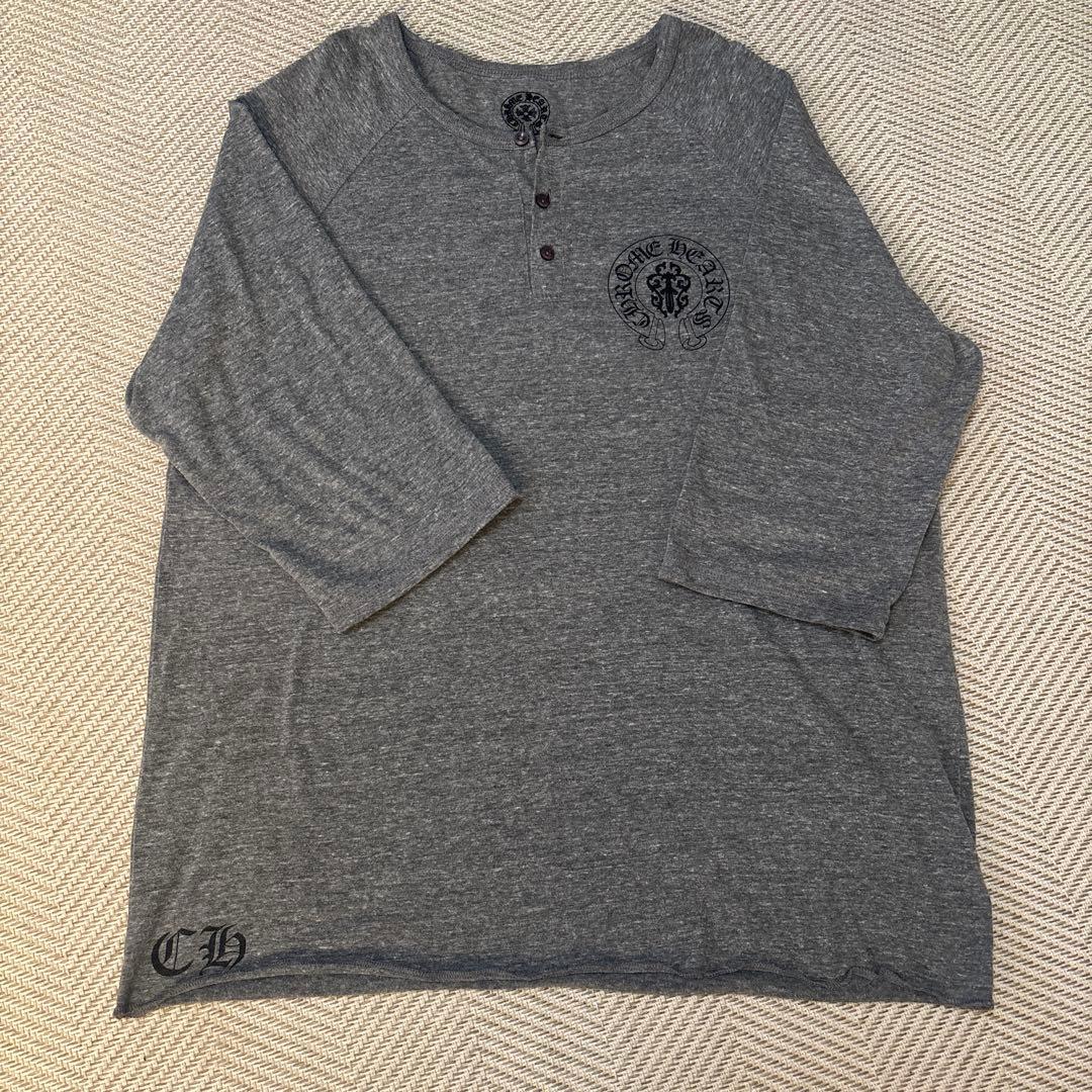希少 クロムハーツ ヘンリーネック七分袖カットソー USA製