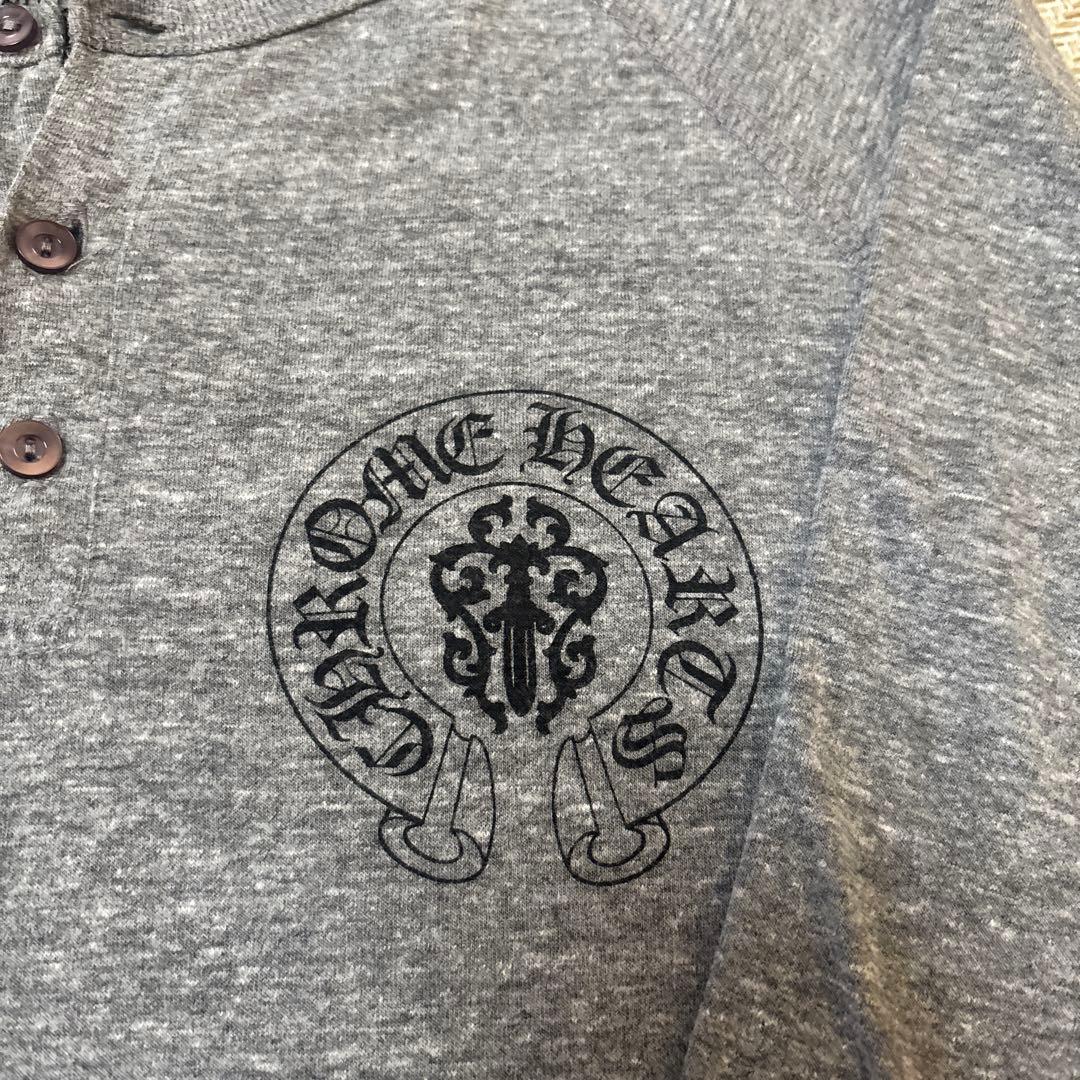 希少 クロムハーツ ヘンリーネック七分袖カットソー USA製