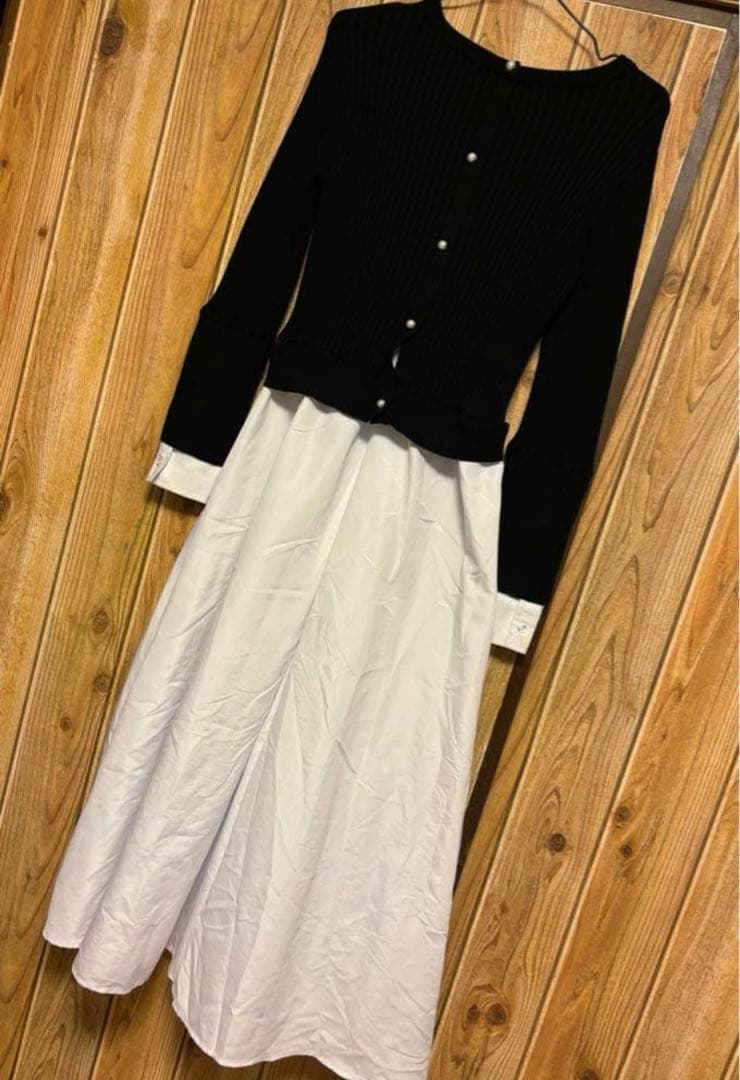 jenne バックパール大人フレンチドッキングワンピース　M