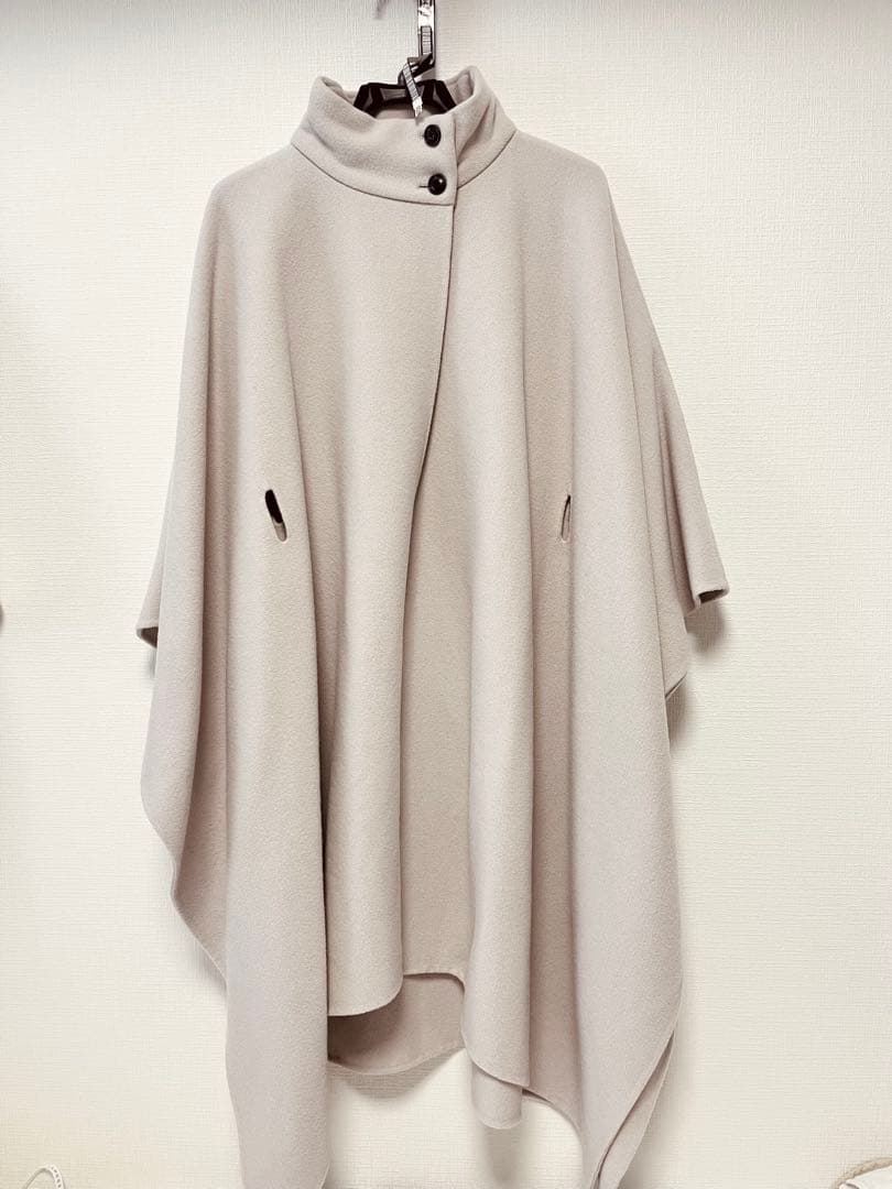 ⚠️汚れありアニュアンス anuans ウールポンチョコート （ICE GREY）