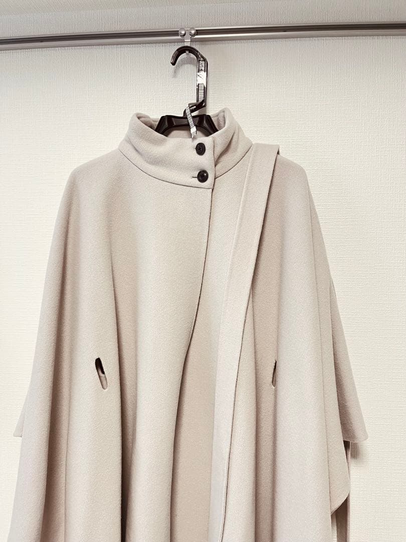⚠️汚れありアニュアンス anuans ウールポンチョコート （ICE GREY）