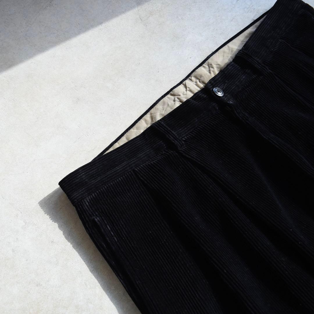 90s ノーティカ ツータックコーデュロイスラックス 黒ブラック W38 L30