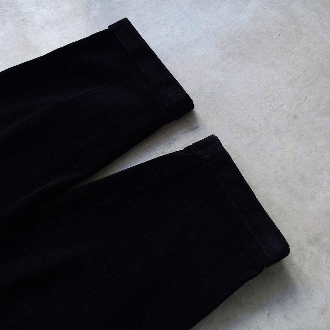 90s ノーティカ ツータックコーデュロイスラックス 黒ブラック W38 L30