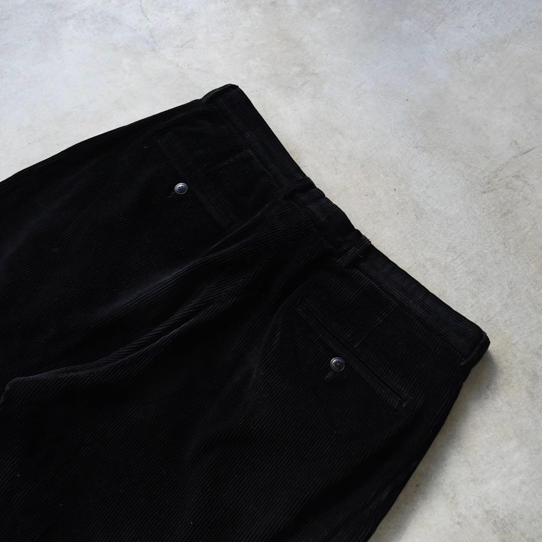 90s ノーティカ ツータックコーデュロイスラックス 黒ブラック W38 L30