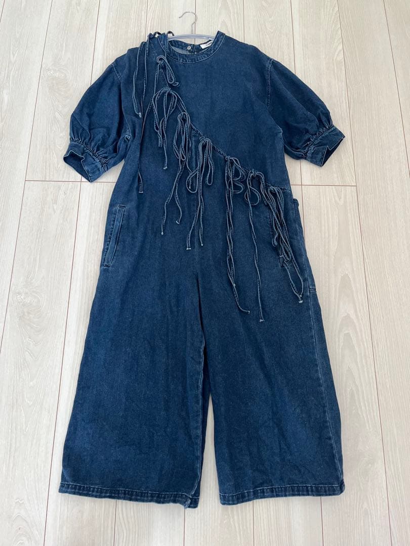 PERNA ハーフスリーブデニムオールインワン