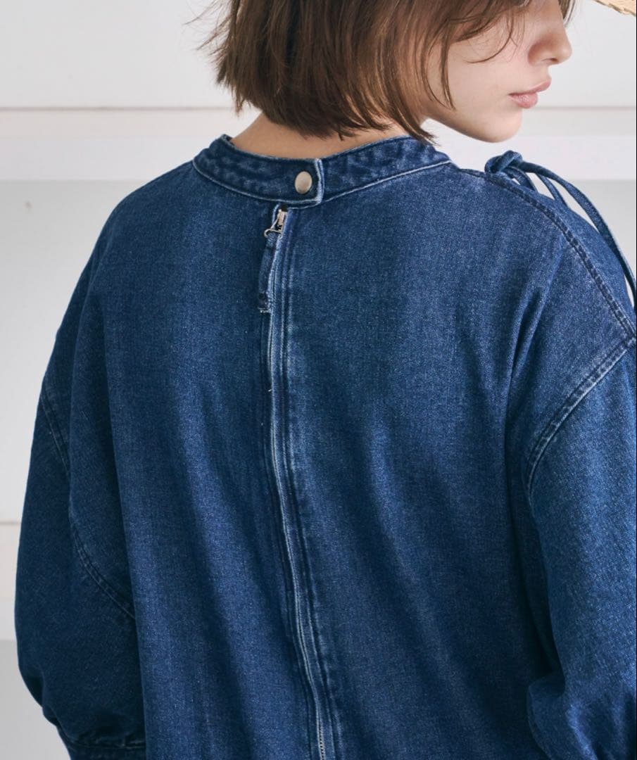 PERNA ハーフスリーブデニムオールインワン