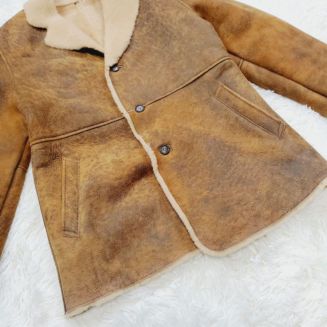 【美品】ニチワ Wind Armor ムートン アウター 革ジャン L