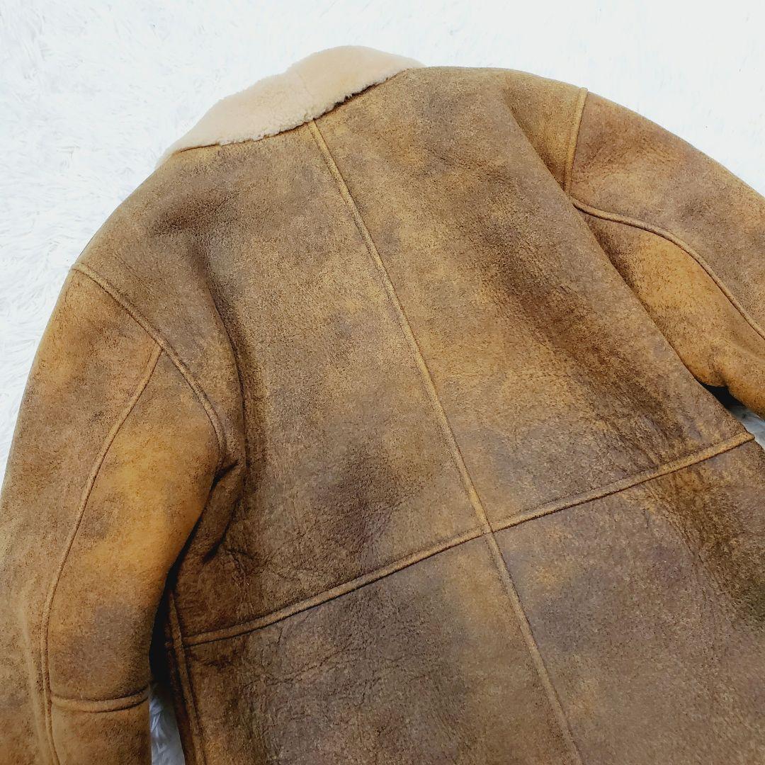 【美品】ニチワ Wind Armor ムートン アウター 革ジャン L