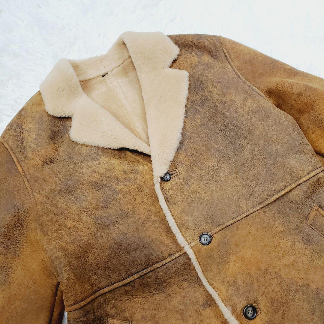 【美品】ニチワ Wind Armor ムートン アウター 革ジャン L