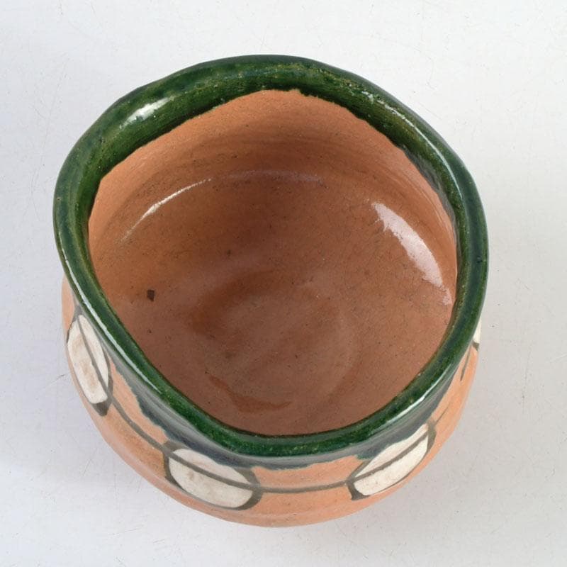 茶道具　八事窯　中村道年作　織部茶碗　仕覆付　時代箱　C　9440