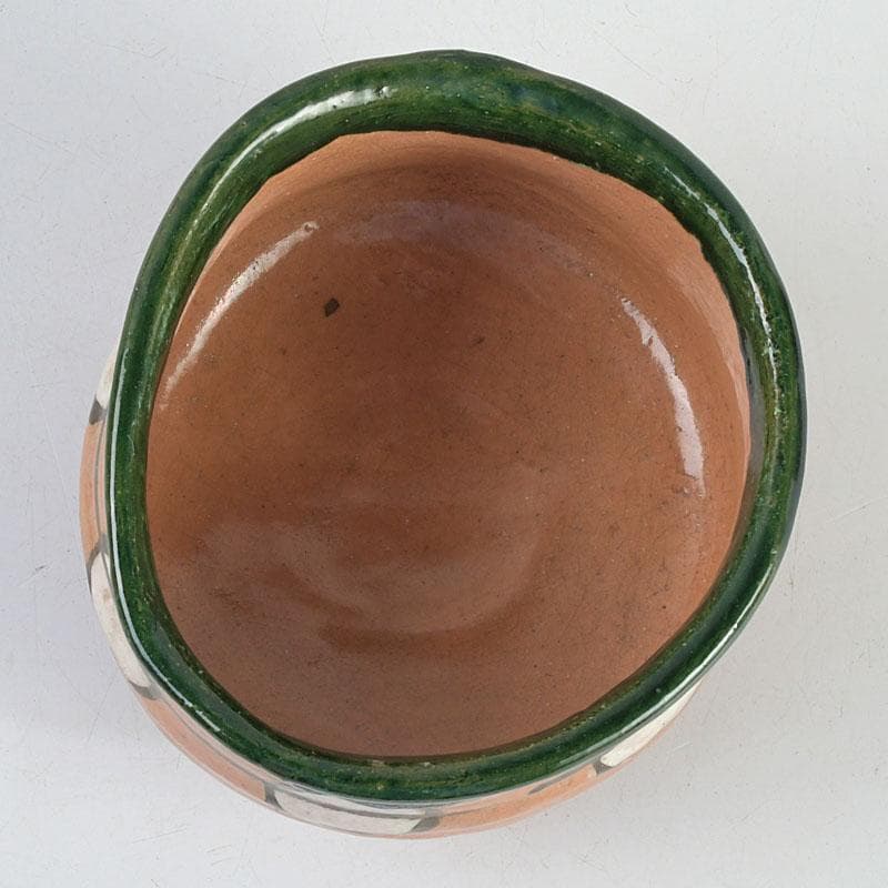 茶道具　八事窯　中村道年作　織部茶碗　仕覆付　時代箱　C　9440