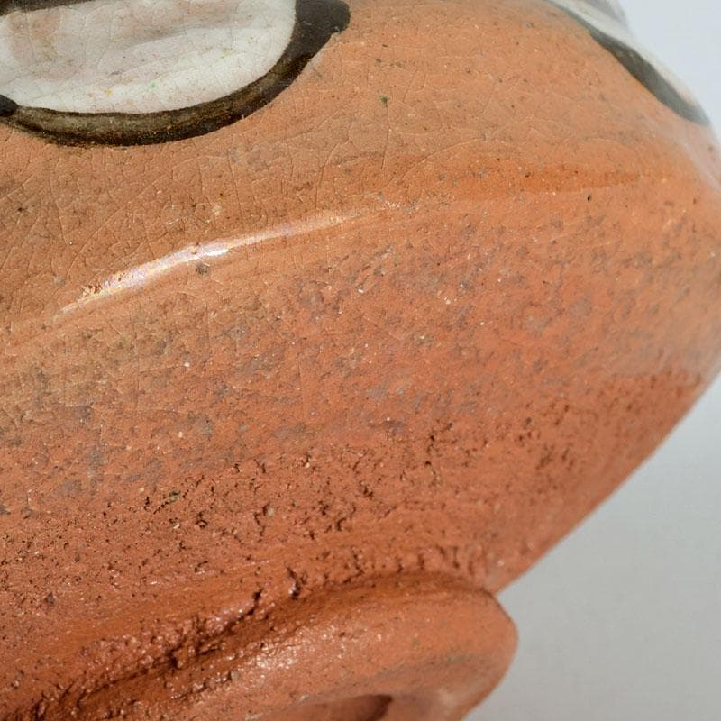 茶道具　八事窯　中村道年作　織部茶碗　仕覆付　時代箱　C　9440