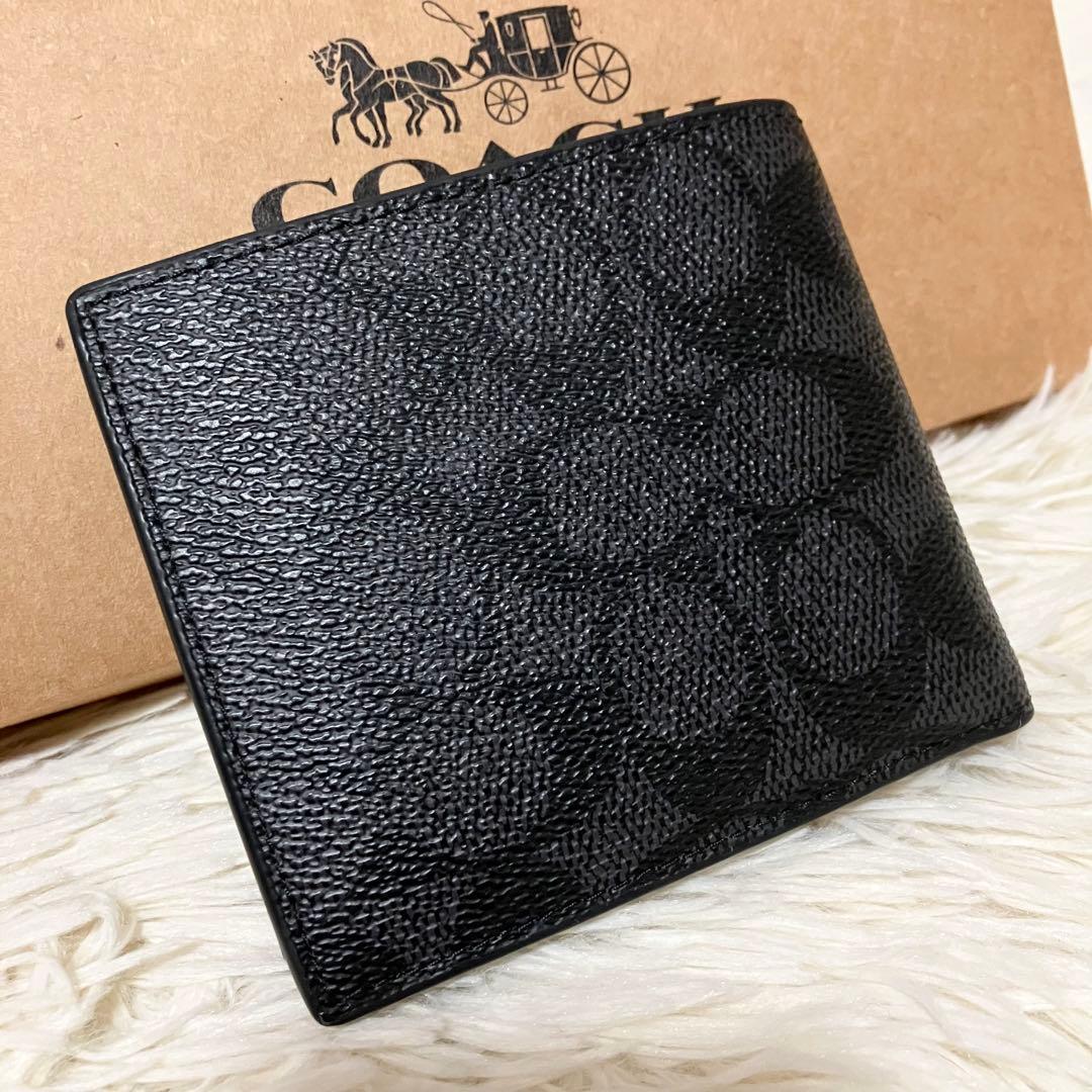 【極美品】 COACH シグネチャー フォールドウォレット