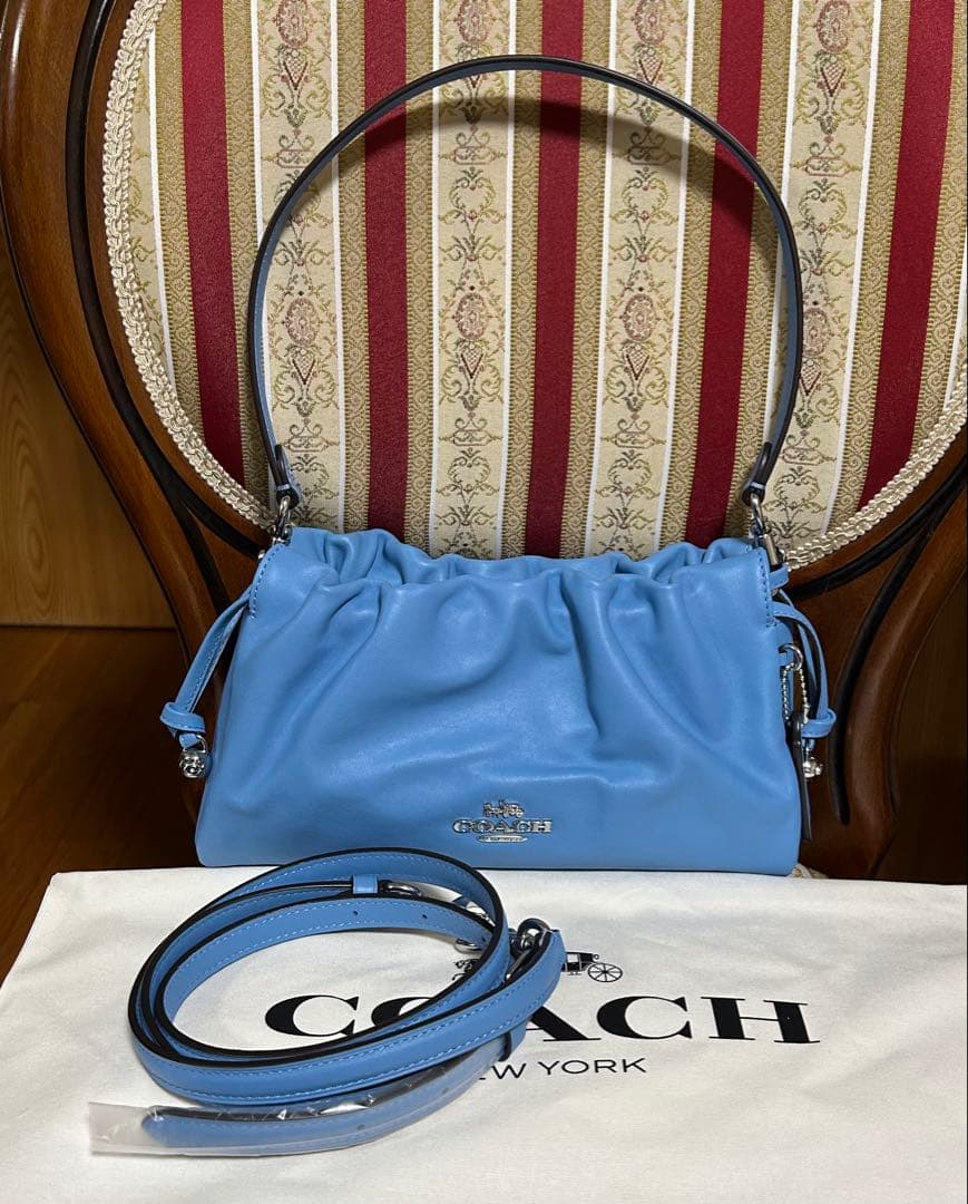 コーチ⭐︎フェイ⭐︎アウトレット⭐︎爽やかブルーミニバッグ⭐︎
