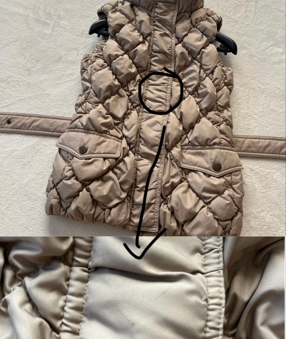 ●バーバリーロンドン　ダウンベスト　メガチェック　ノバ　ベルト付き　ダイヤカット