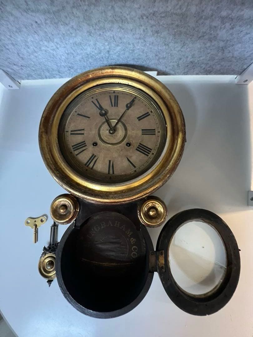 イングラハム掛時計、四つ丸　金ダルマ