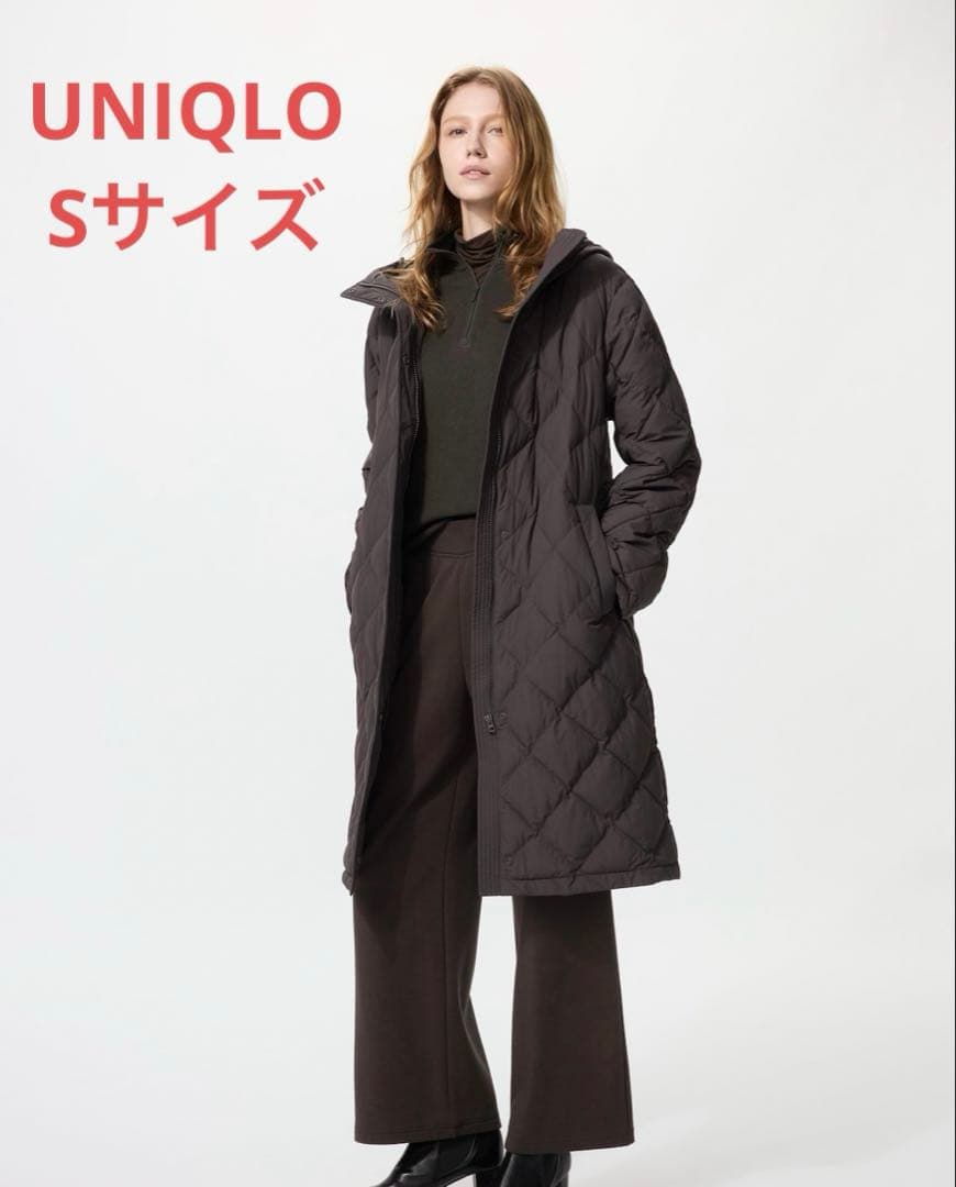 UNIQLO パフテックロングコートリラックスフィット Sサイズ ダークブラウン