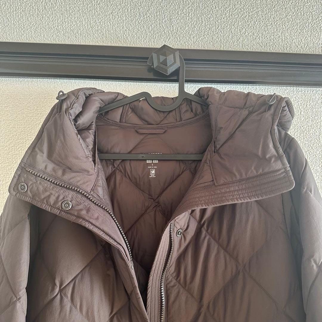 UNIQLO パフテックロングコートリラックスフィット Sサイズ ダークブラウン