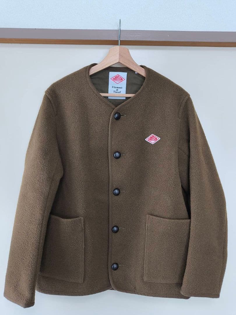 <美品>DANTON ダントン ウールモッサ　ノーカラージャケット