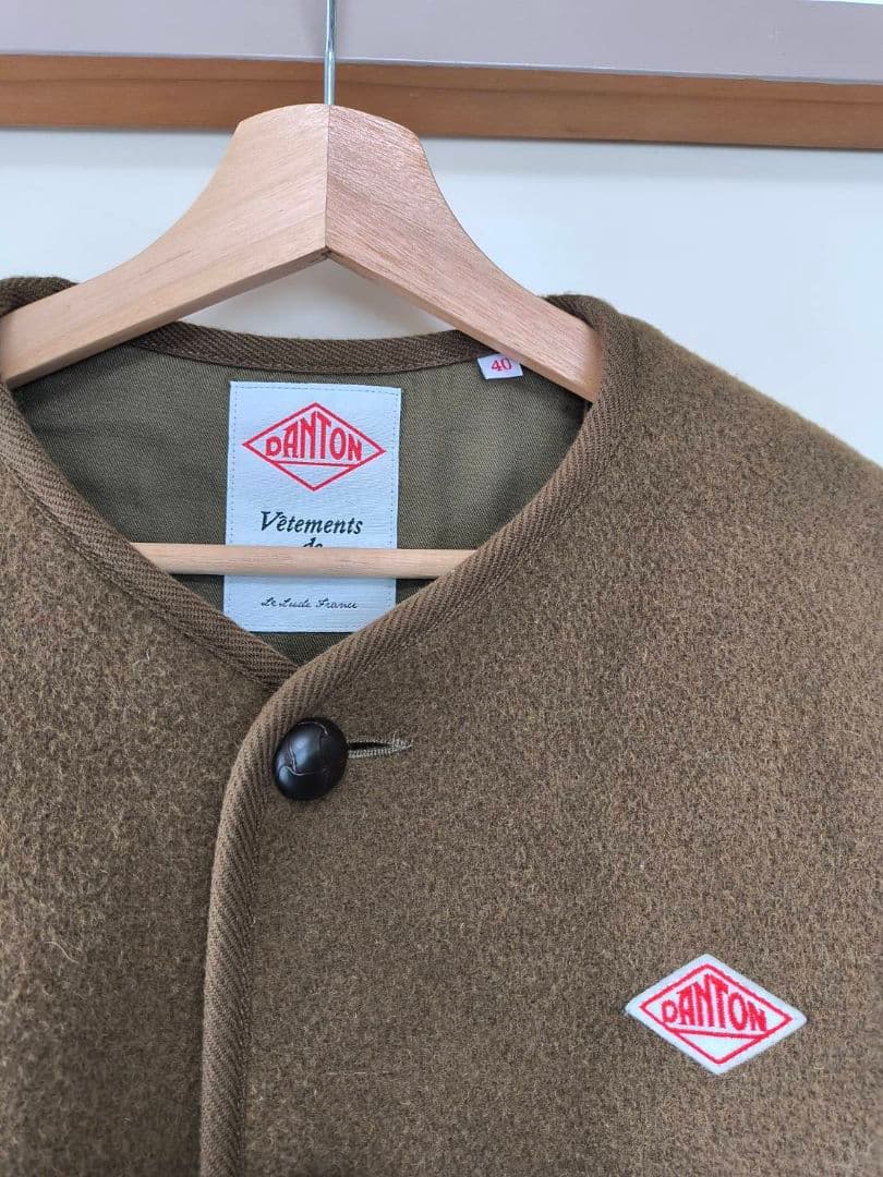 <美品>DANTON ダントン ウールモッサ　ノーカラージャケット