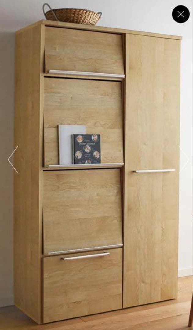 ディノス　ナチュラルウッド 食器棚 スライド扉付き