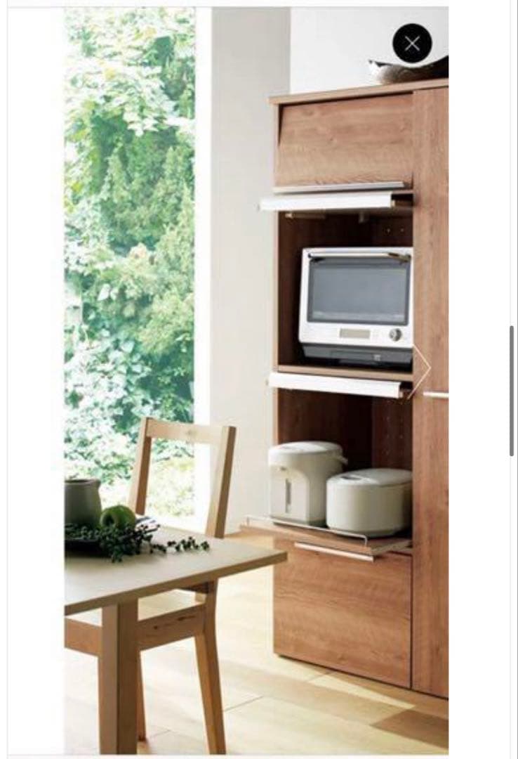 ディノス　ナチュラルウッド 食器棚 スライド扉付き