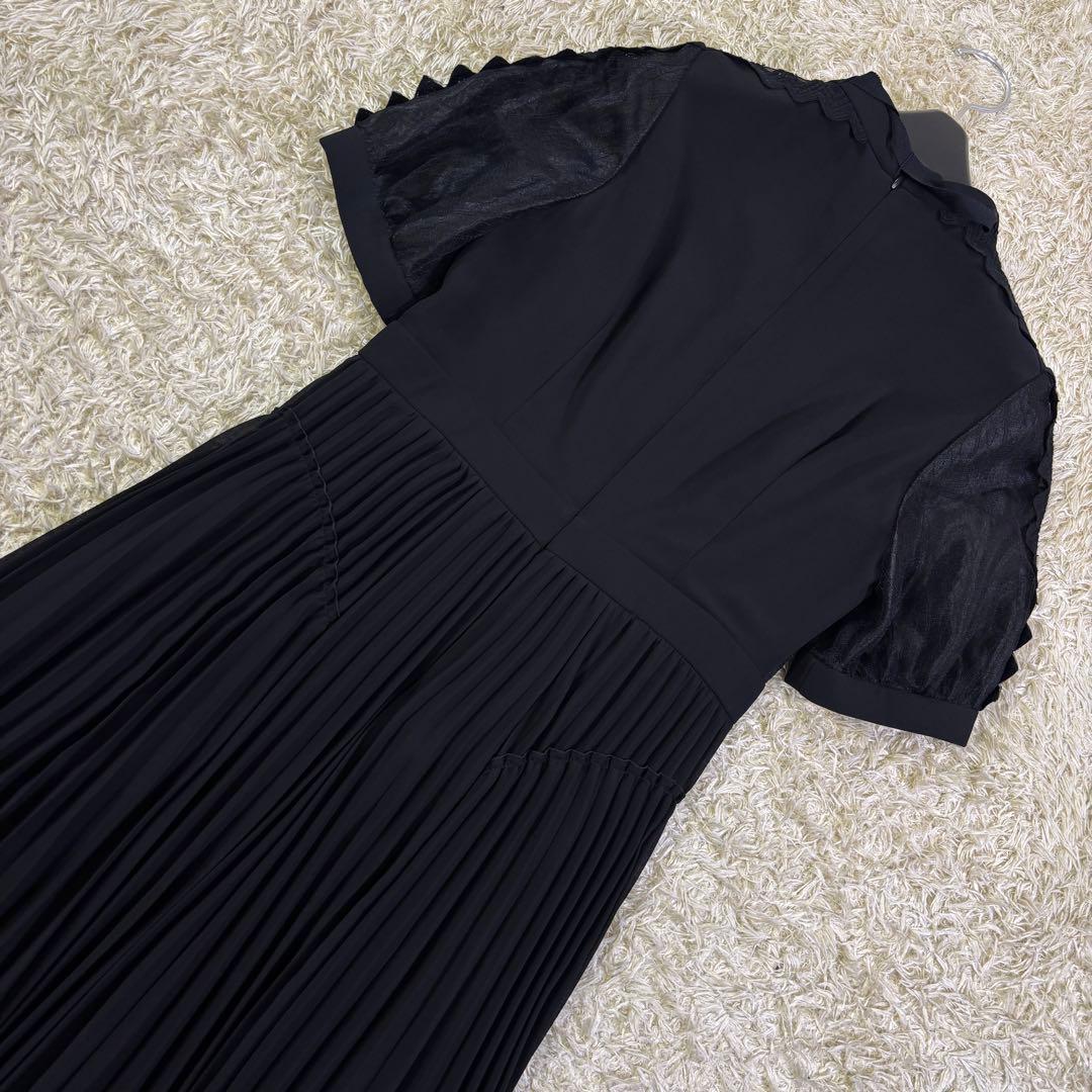 タグ付き新品　セルフォード　ボウタイ　プリーツ　ロング　フレアワンピース　36