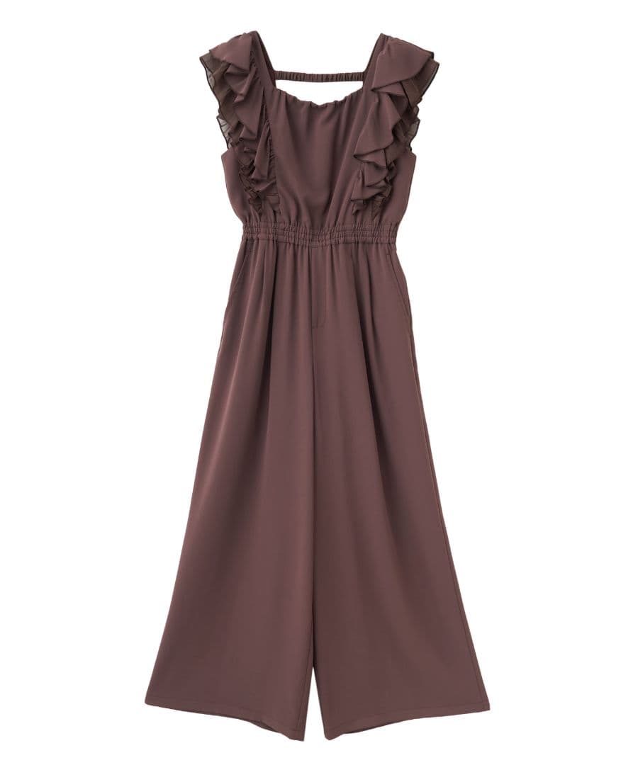 完売　ココディール　新品タグ付　プリーツフリルオールインワン ブラウン