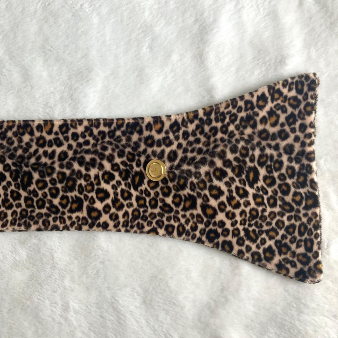 クリスチャンディオール CD金ボタン レオパード エコファーマフラー イタリア製