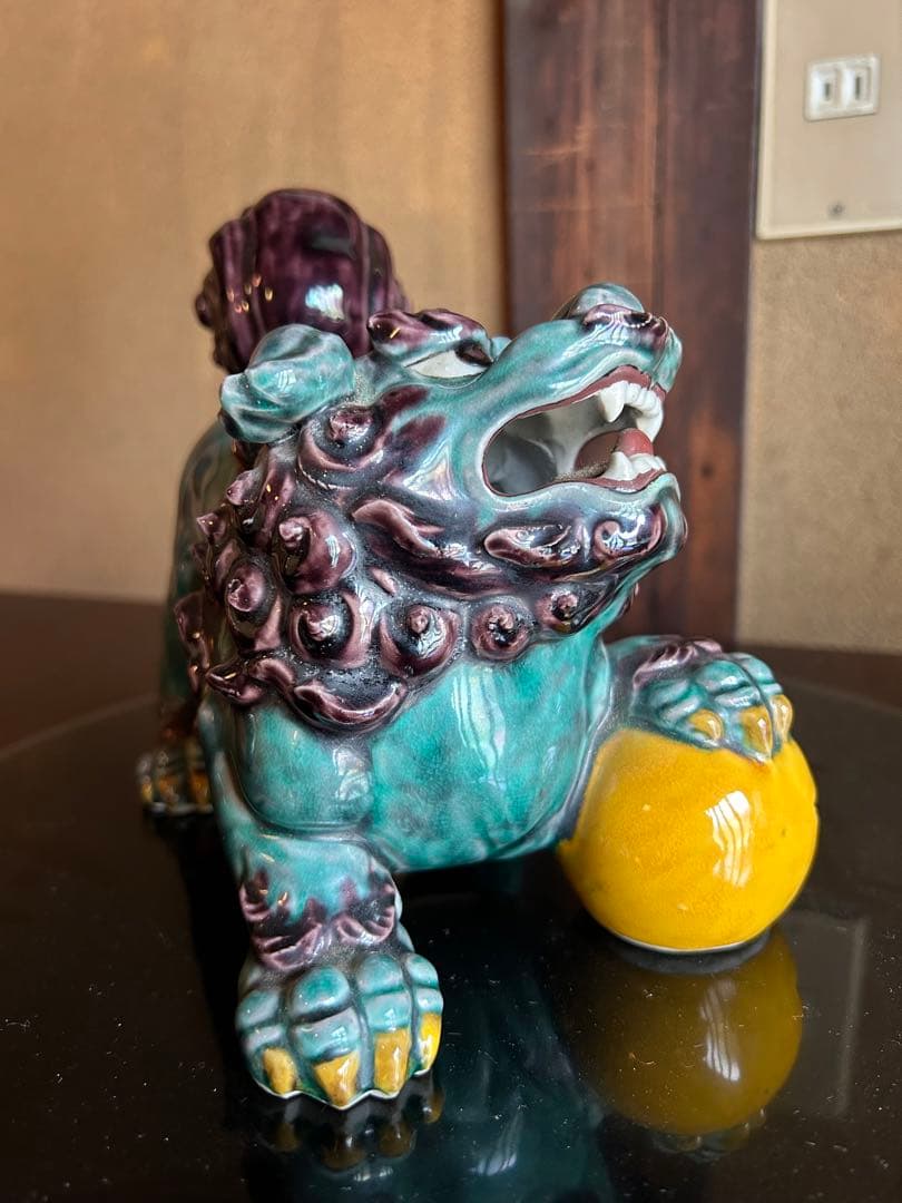 て*つ様 二代徳田八十吉　獅子置物　九谷　1点