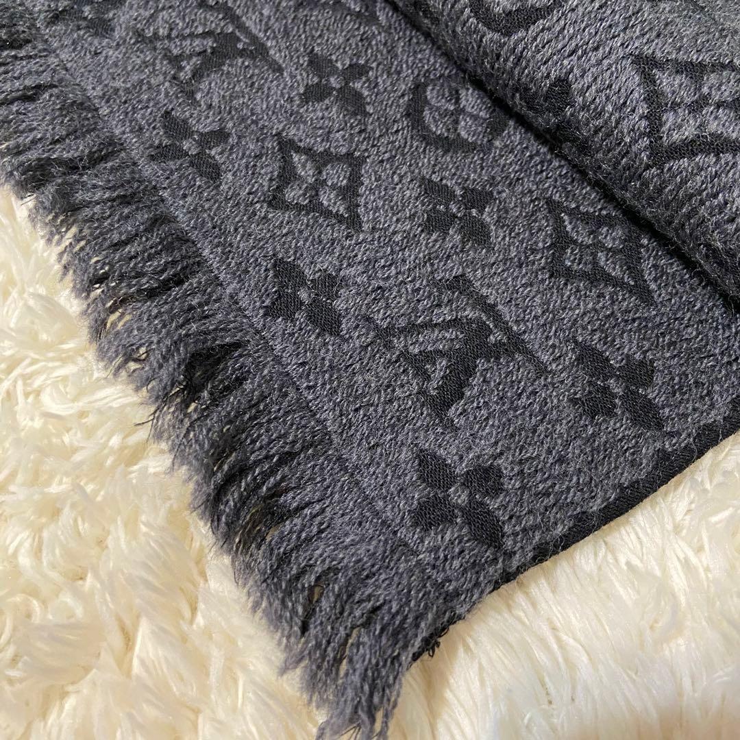 【極美品】LOUIS VUITTON ルイヴィトン モノグラム マフラー グレー