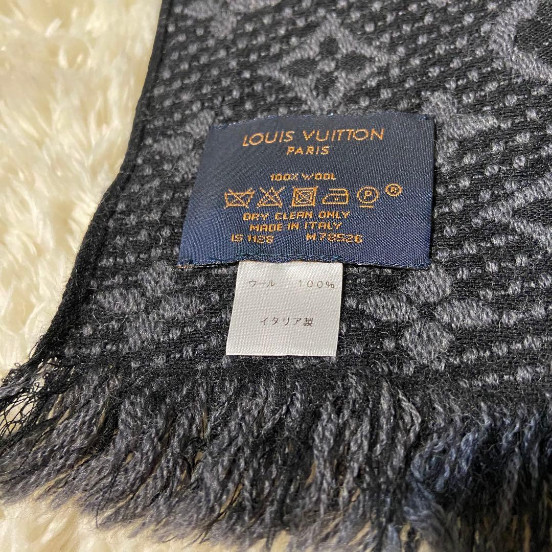 【極美品】LOUIS VUITTON ルイヴィトン モノグラム マフラー グレー