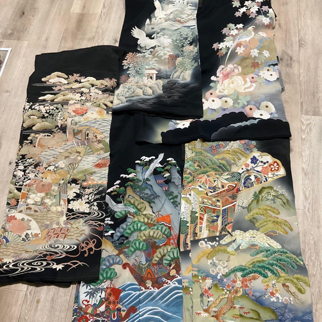 ＊*＊様 送料無料◆アンティーク留袖◆リメイク用◆錦紗縮緬◆5枚セット◆