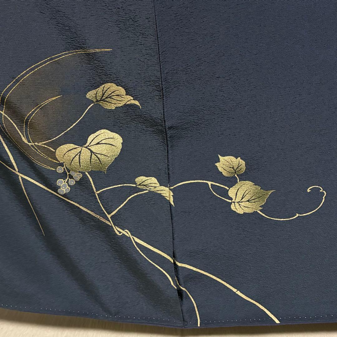 D21 訪問着 蔦の葉 流水 金彩 正絹 着物 袷 極美品
