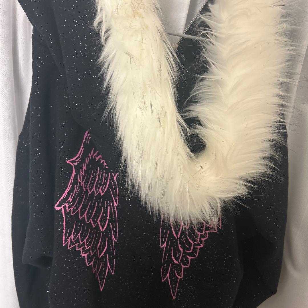 9090 パーカー ピンク 黒