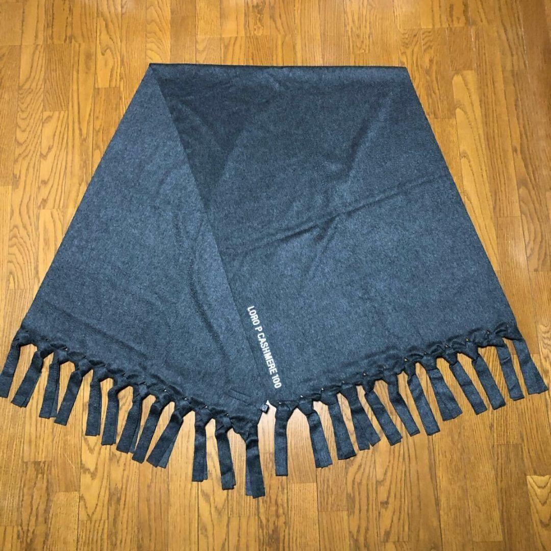 ■超美品15万!ロロピアーナ×藤原ヒロシ／超大判カシミヤマフラーストール　グレー