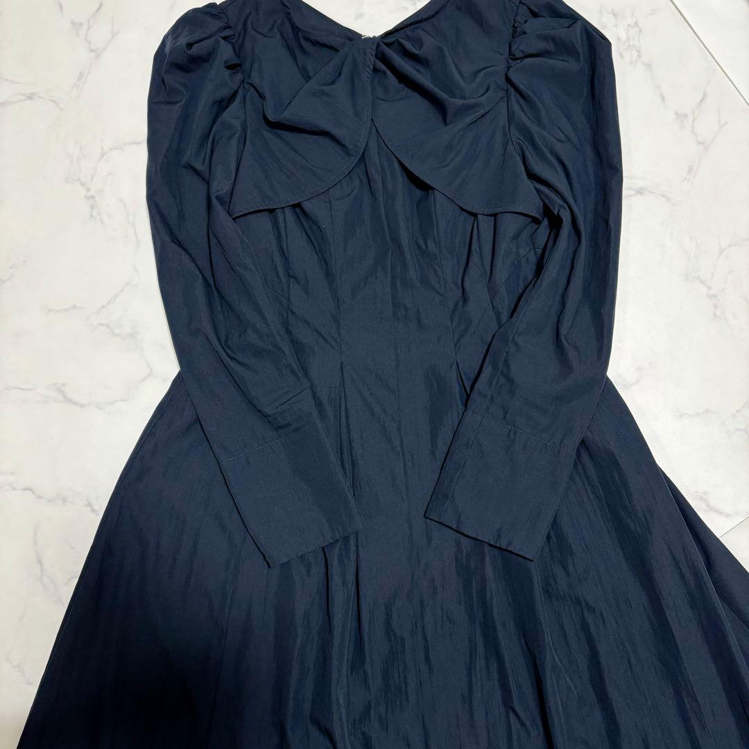 美品 Her lip to ロングワンピース 長袖 フレア M ネイビー 25年