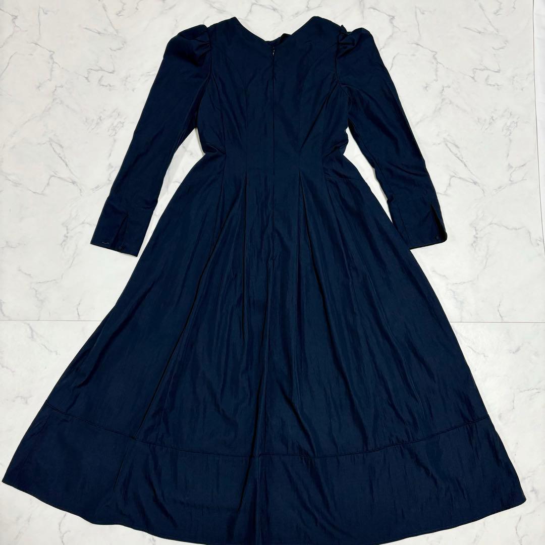 美品 Her lip to ロングワンピース 長袖 フレア M ネイビー 25年