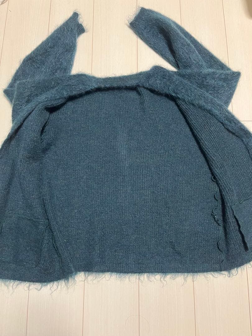 モヘアカーディガン XL ポケット付き 毛足長め