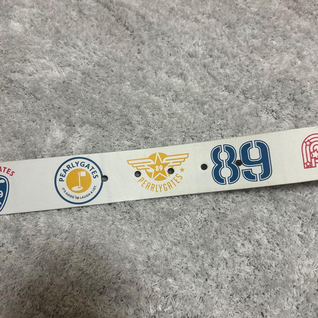 PEARLY GATES ロゴデザイン ベルト ホワイト