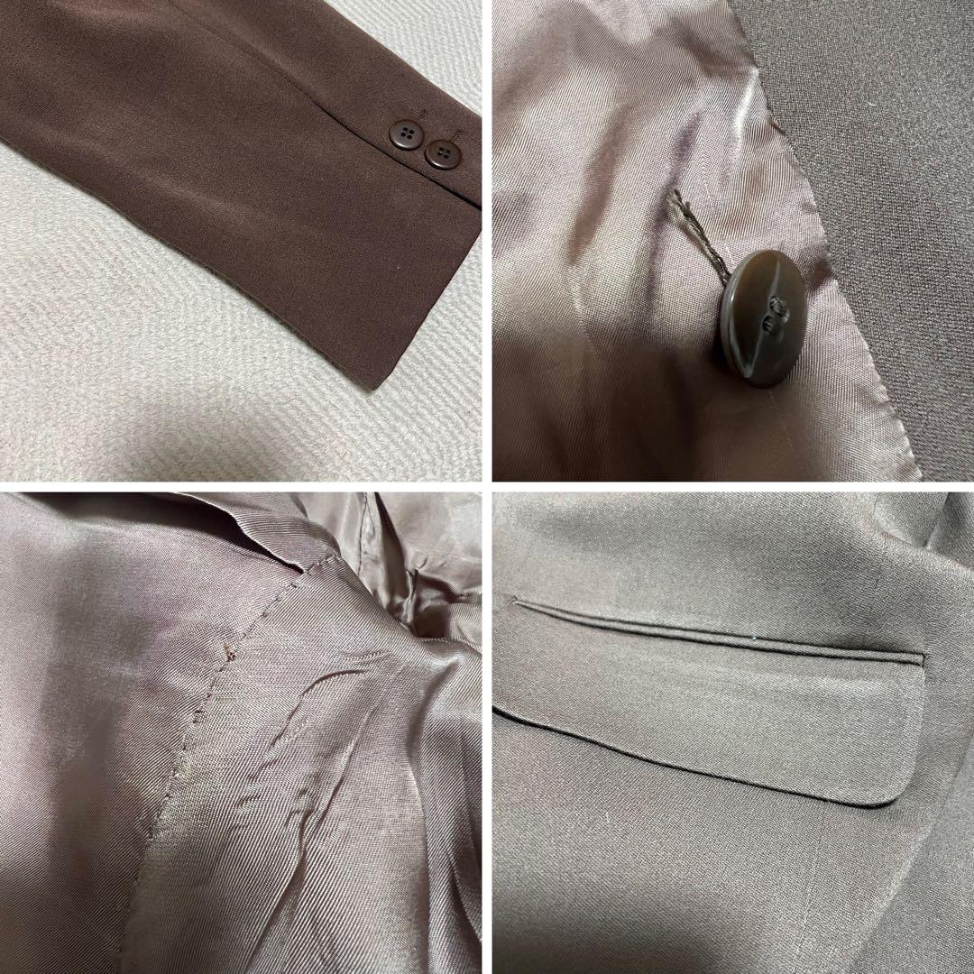 ダブル レトロ カラー スーツ セットアップ ブラウン L 菅田将暉