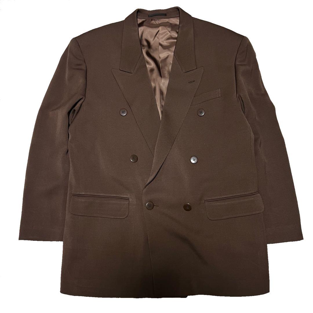 ダブル レトロ カラー スーツ セットアップ ブラウン L 菅田将暉