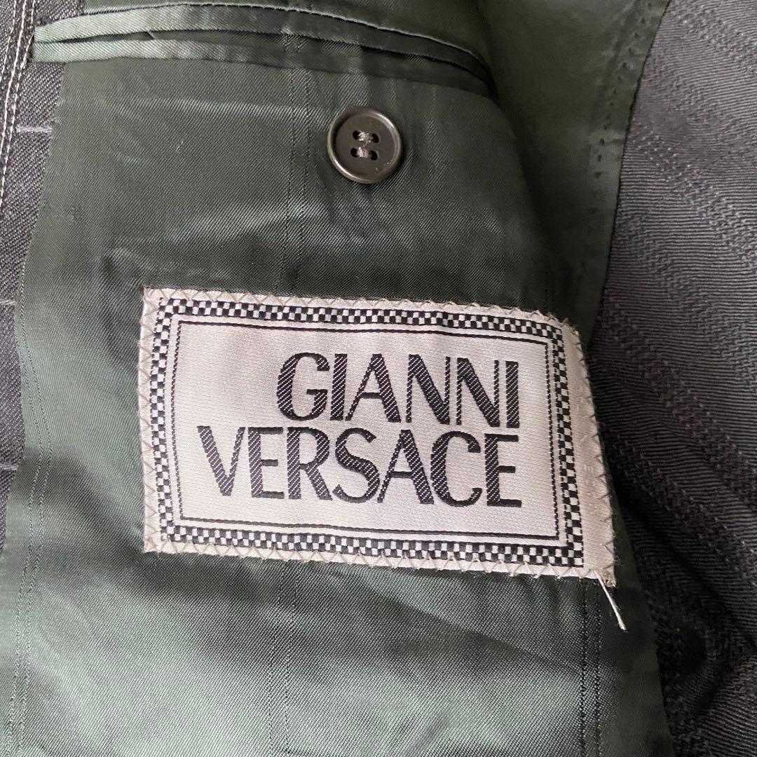 【希少】GIANNI VERSACE ダブルセットアップスーツ チェックAW98